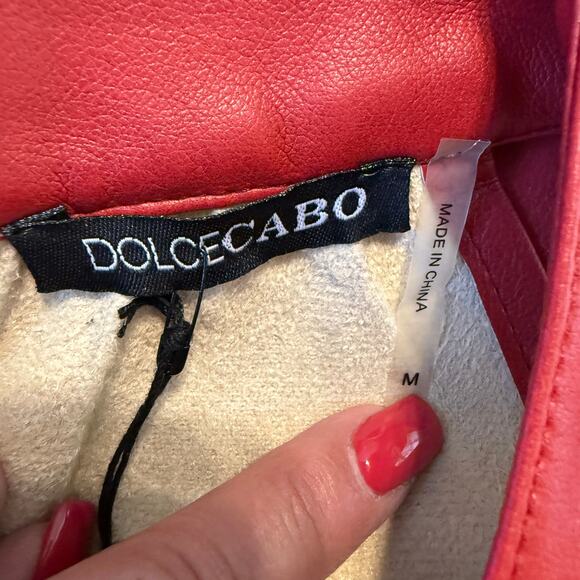 Women's DolceCabo Faux Red Leather Sleeveless Halter Top Size Medium NEW - Picture 4 of 8